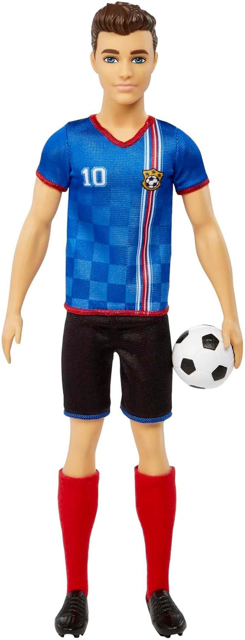 Barbie You Can Be Anything Series Ken Dukke Fodboldspiller Brunt Hår Ken Dukke Blå T-shirt Fodbold 1X Ken Fodboldspiller Dukke Børnegave 3 år gammelt legetøj Hcn15 Naty Shop Dolls Single 11,5 Tommer