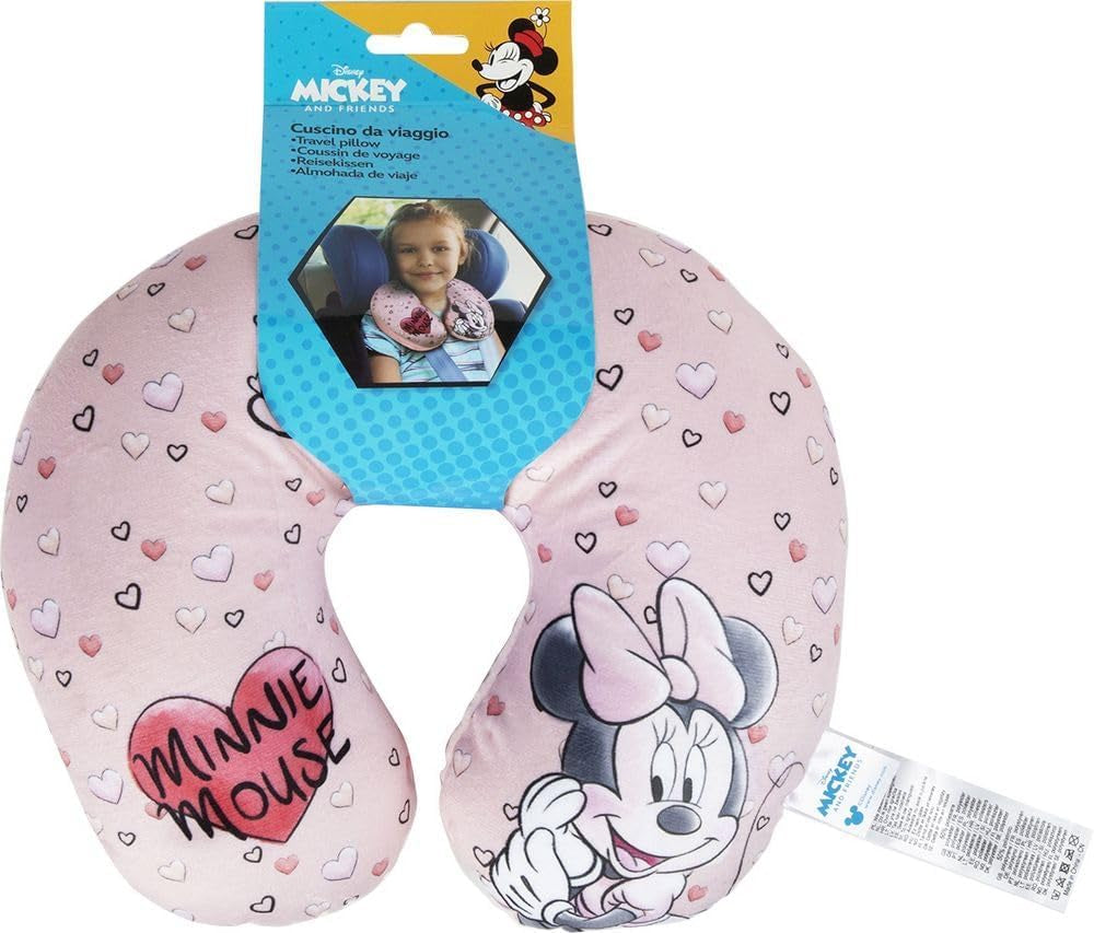Tataway i Viaggio SI Grows - Disney Minnie Mouse rejsepude | Blødt fløjlsagtigt materiale | Håndvaskes 30° | Fyldning med mikroperler | Børnesæde egnet fra 3 år, Pink, one size, fløjl Rejsepuder Naty Shop