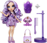 Rainbow High Fashion Dukke med Slime og Pet - Lilla - 28 cm Glitter Dukke med Glitter Slime, Magic Pet og Fashion Accessories - Legetøj til børn - Ideel til 4-12 år