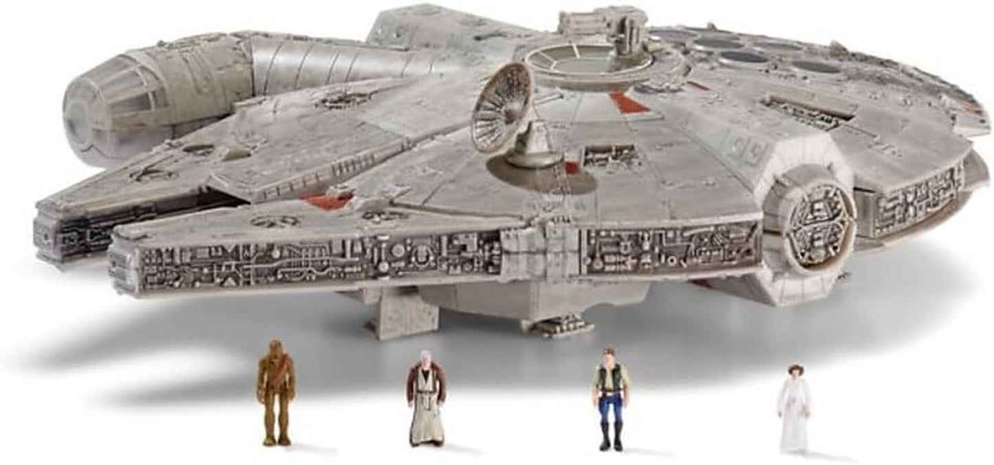 Star Wars Micro Galaxy Squadron SWJ0332 - Millennium Falcon 22,5 cm officielt køretøj med lys, lyd og figurer Actionfigurer Naty Shop Single