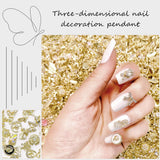 50 Stück Gold Nail Charms, 3D Shiny Nail Art Charms, Glitzersteine ​​Nägel Perle Legierung Nagel, Schmetterling Strasssteine ​​Nägel Charms, DIY Nail Art Zubehör, Für Mädchen Frauen