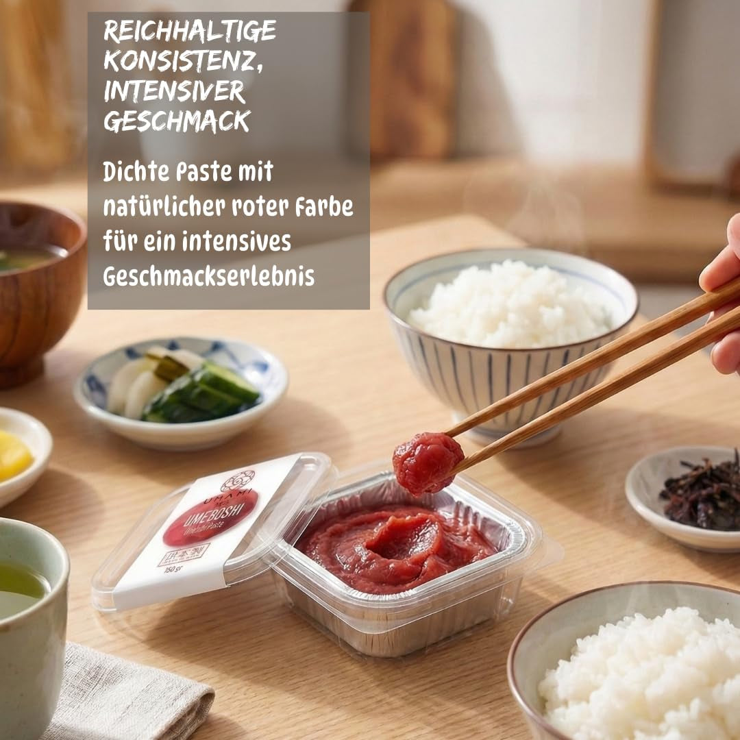 Japansk Umeboshi-Paste, Fermentierte Pflaumen mit Shiso, 150 g