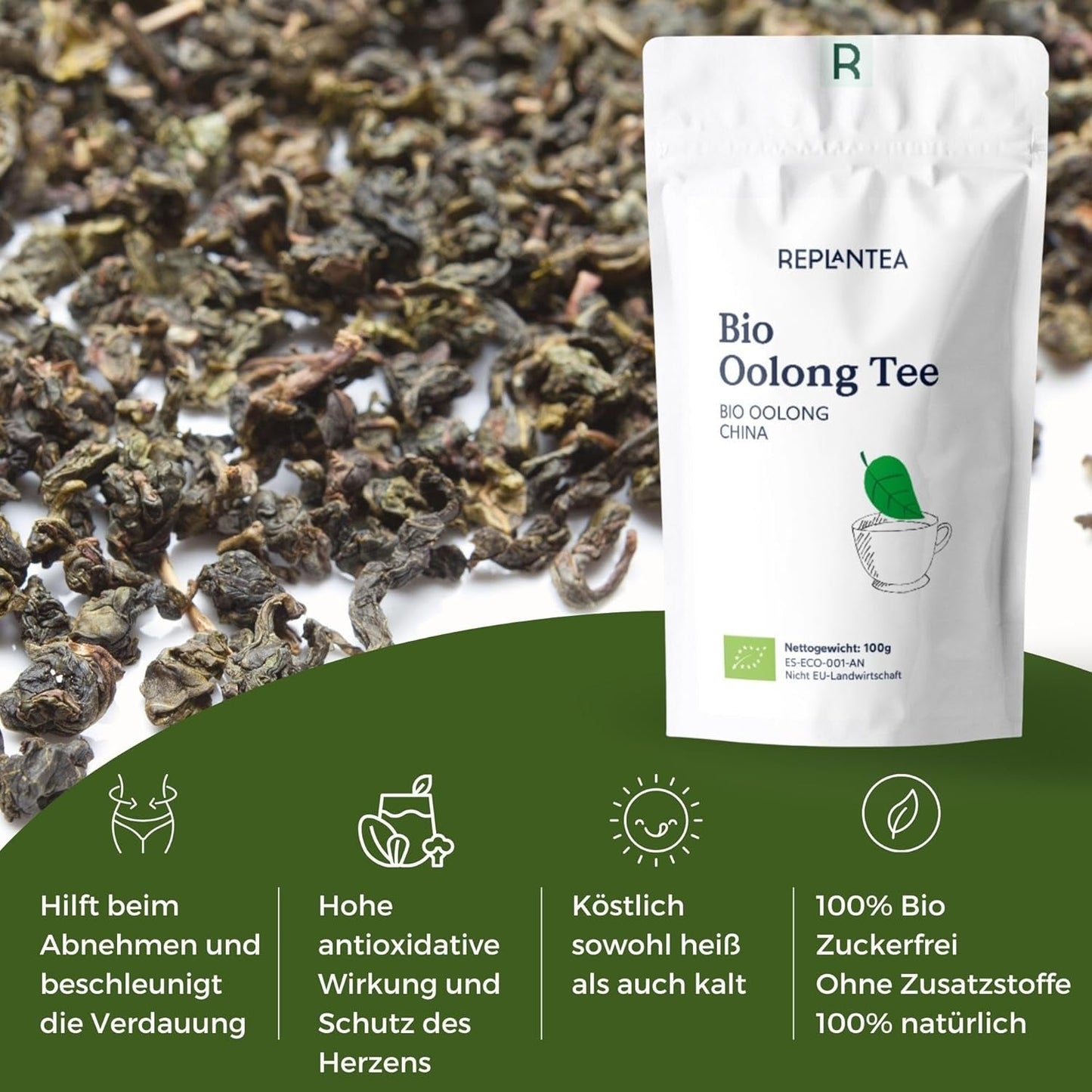 Bio Oolong Tea 100 G (50 kopper) | Tie Guan Yin Oolong Tea REPLANT