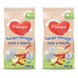 Milupa babygrød - havre- og frugtgrød 10 måneder til 3 år babymad 1 x 400 g (pakke med 2)