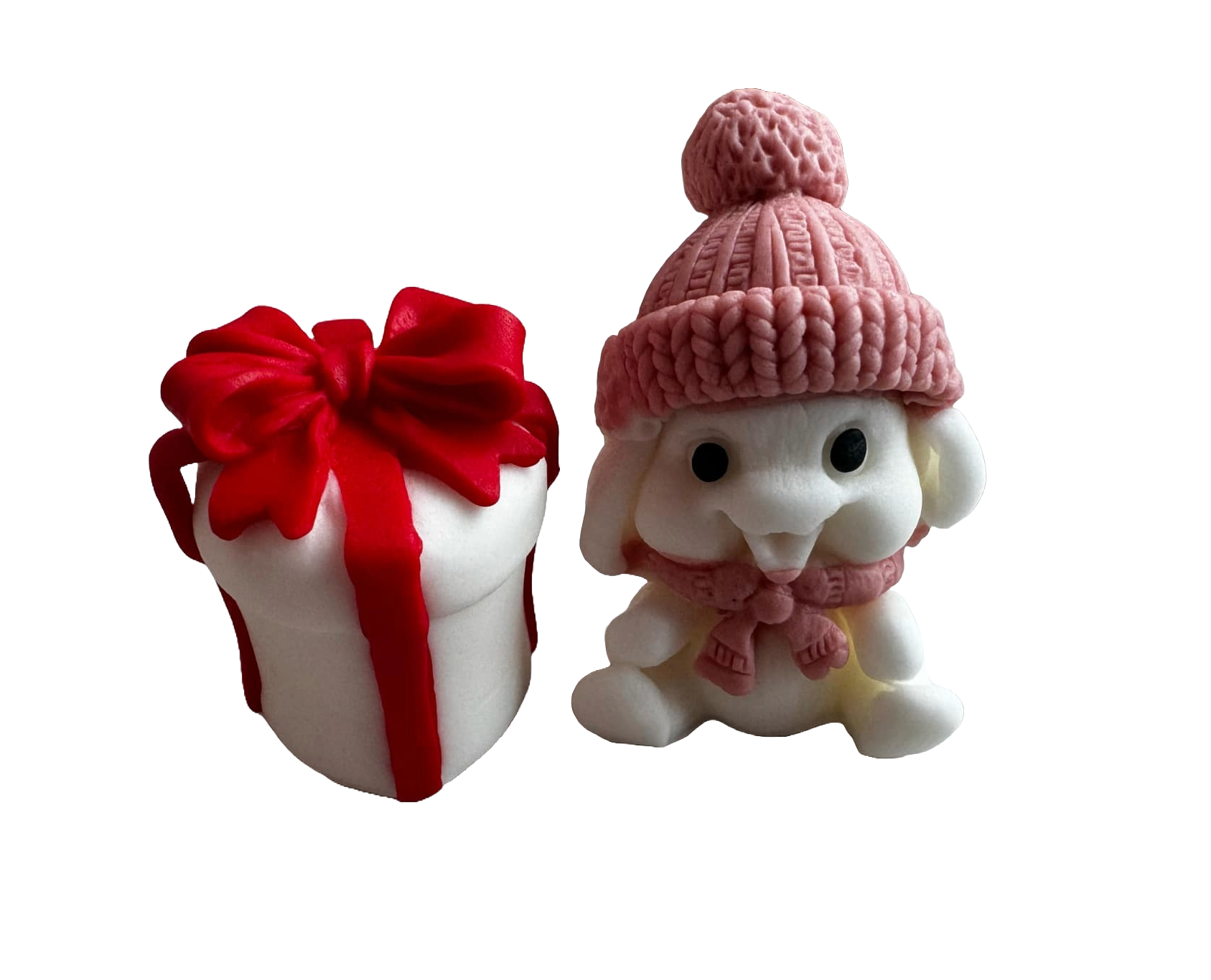 Sæt med 2 spiselige dekorationer fra sukkerpasta, Emotion of gifts, piger Pynt fra Sugar Paste Naty Shop