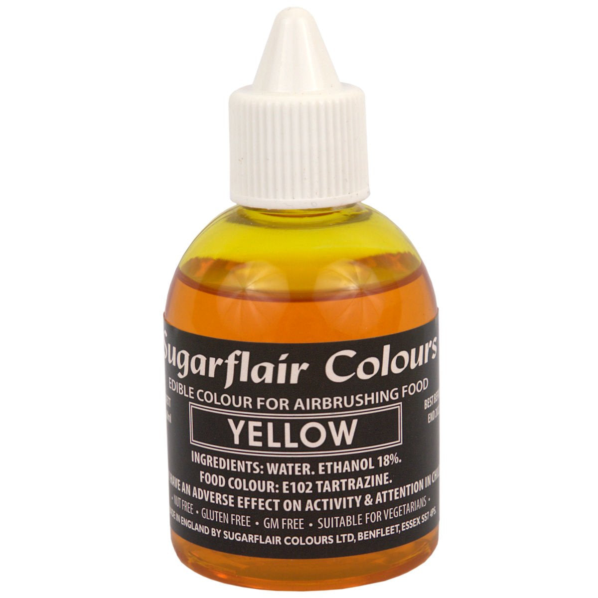 Sugarflair Deep Red Food Coloring - Spiselig flydende madfarve, Airbrush-farve til kager, muffins, frosting og kagepynt - 60 ml
