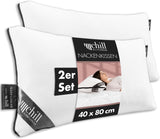 Pude 80X80 Cm - 2 i 1 design - pude i pude - åndbar og vaskbar stor sovepude og 100% vegansk - 2 puder 3 muligheder - pude med 600G & 1200G fyld Naty Shop standard puder Nakkepude Sæt med 2 - 40 X 80 Cm