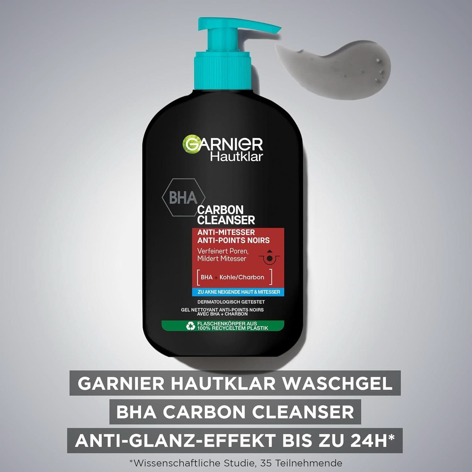 Garnier Charcoal Cleanser Ansigtsrensegel mod hudorme og bumser 250 ml bruser og bad Naty Shop