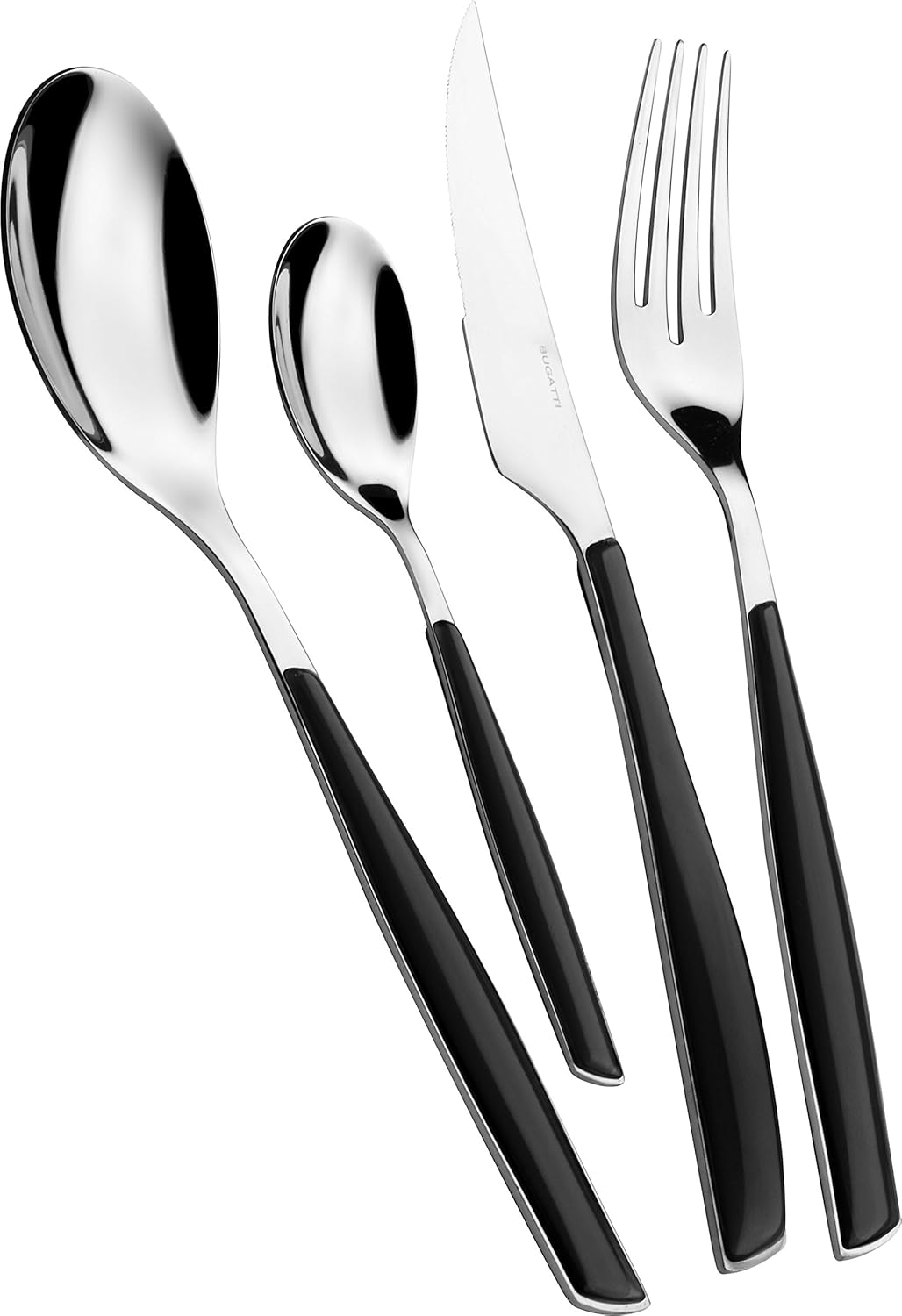 BUGATTI Glamour, Bestiksæt til 6, 24 dele rustfrit stål 18/10 Naty Shop Piano Black