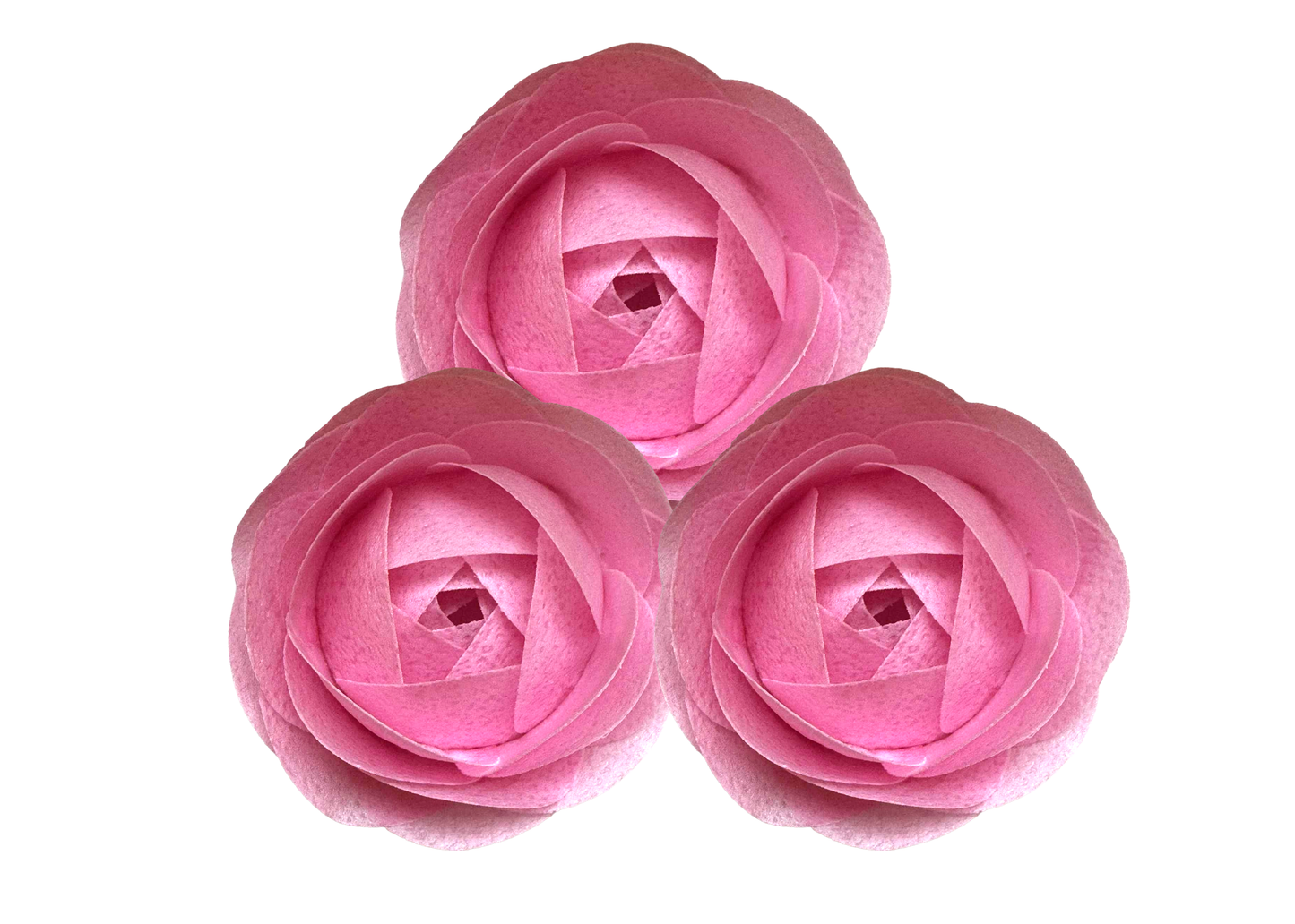 VafaCraft Sæt Spiselige Wafa Dekorationer Pink Roses - Håndlavet, 3 stk