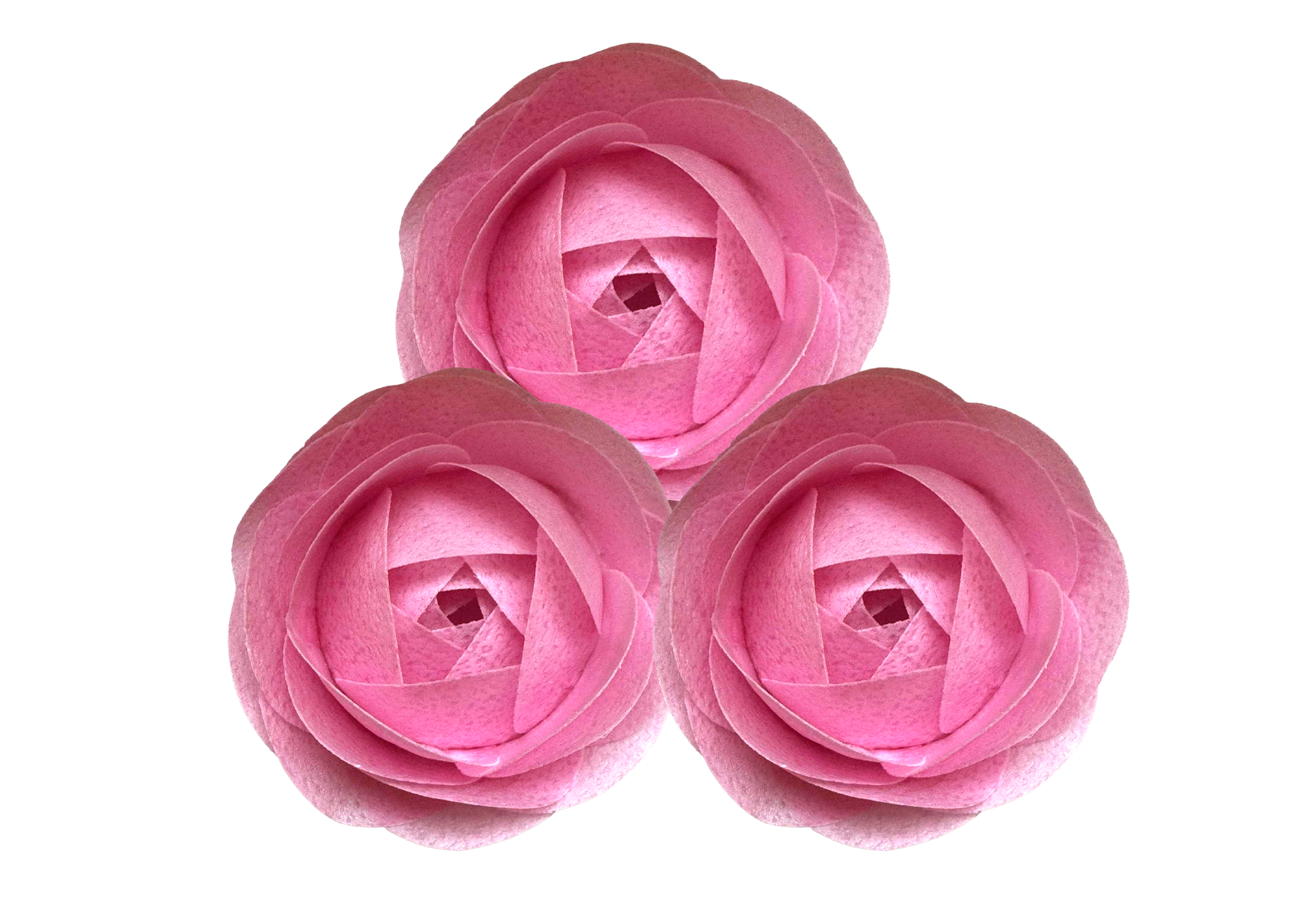 VafaCraft Sæt Spiselige Wafa Dekorationer Pink Roses - Håndlavet, 3 stk