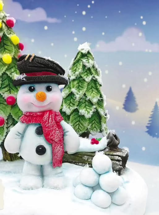 Spiselig sukkerdekoration, Snowman Sugar Paste Decorations Nati Shop