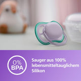 Philips AVENT ultra air-sutter - Lette og åndbare sutter til babyer i alderen 0-6 måneder, BPA-fri, med bæretaske som sterilisator, 2-pak, model SCF085/24