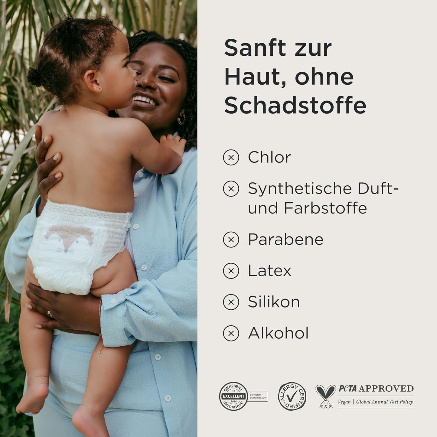 Kit & Kin Premium Eco-bleer, størrelse 4 (9-16 kg), 132 bleer, plantebaserede og allergivenlige, pålidelig lækagebeskyttelse, vegansk og grusomhedsfri