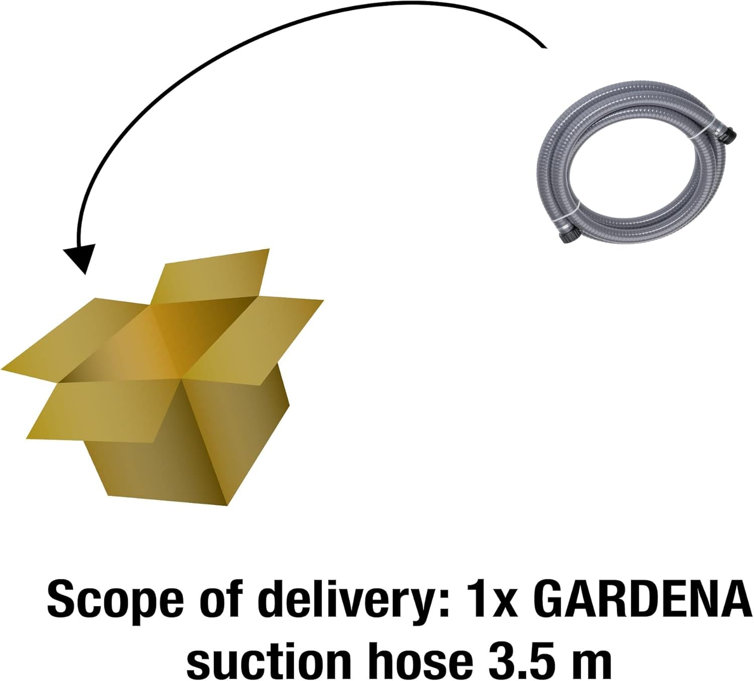 Gardena sugeslange 3,5 m: Robust sugeslange til forlængelse af sugesættet, diameter 25 mm, vakuumbestandig og klar til tilslutning (1412-20)