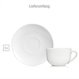 Sänger New Port kaffekopsæt, 12 kopper sæt til 6, hvide porcelænkopper og underkopper, 150 ml | PREMIUM KOLLEKTIONEN