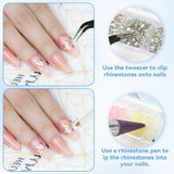 Harz Strasssteine ​​4200 Stk Strass Kristalle 1Mm-5Mm Gemischte Kinder Bastelsachen Kit Mit Strass Mit Picking Pinzette Und Stift Für DIY Nägel Kleidung Kunsthåndværk Gemischt Becher Party (A)