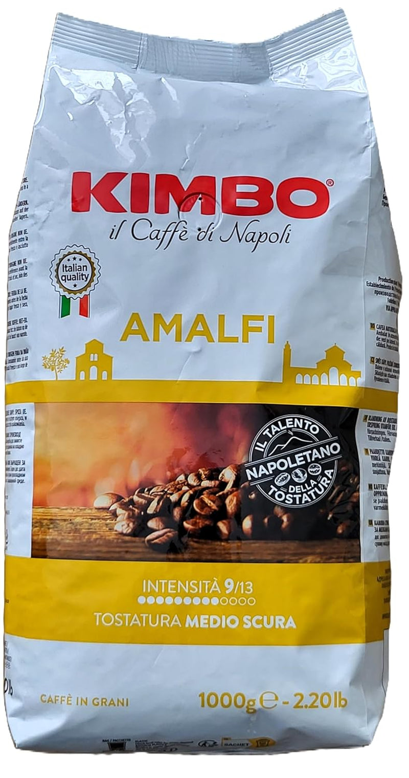 Hele Amalfi kaffebønner (100% Arabica), mellemristet, 1 kg pose