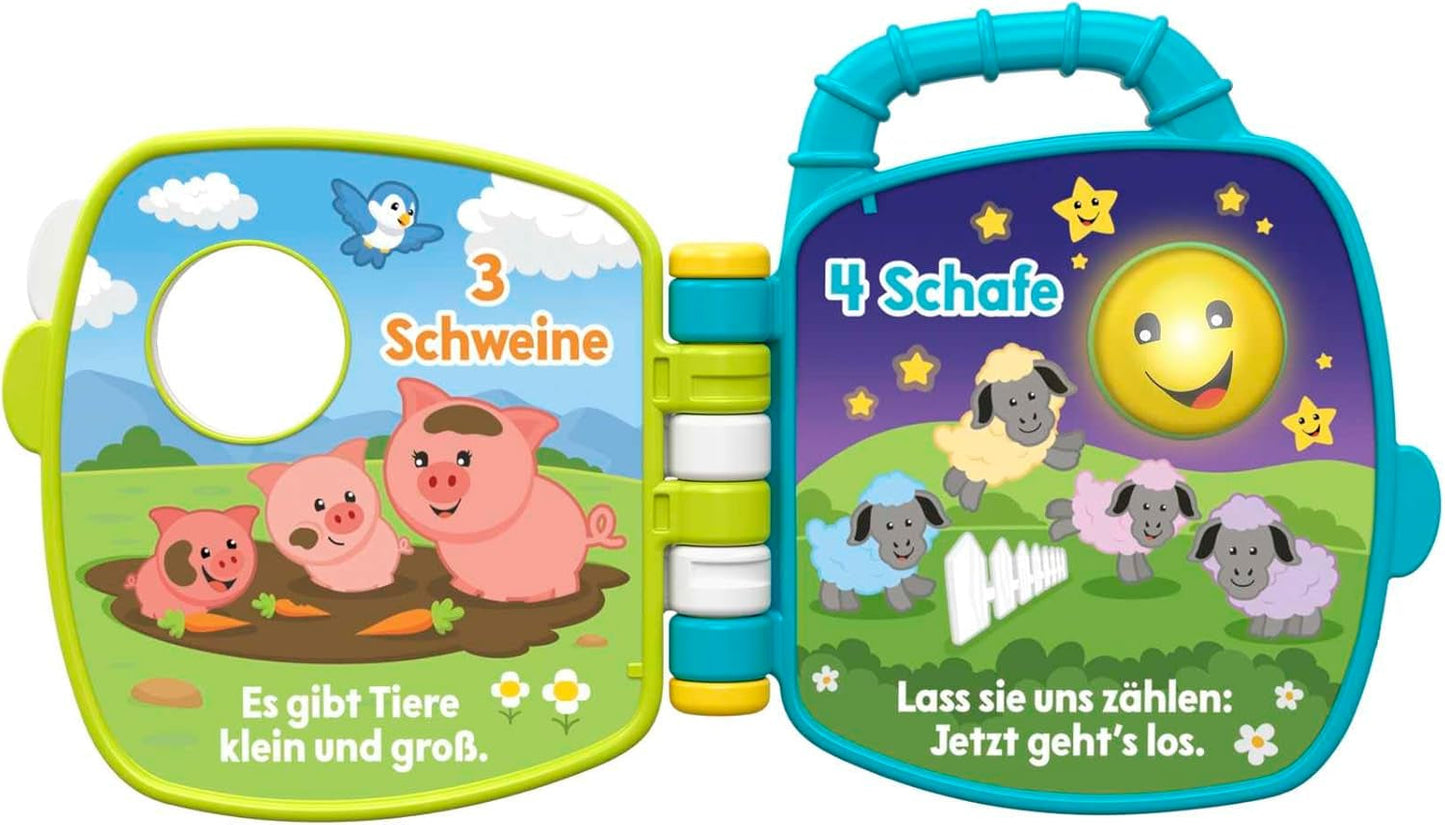 Fisher-Price Musical Animal Friends Sangbog | Babylegetøj fra 6 måneder, 1 år til piger og drenge | Børnelegetøj | Musikbog med lyde og lyseffekter | Pædagogisk legetøj (tysk), GFP29 Jucarii Bebe Naty Shop