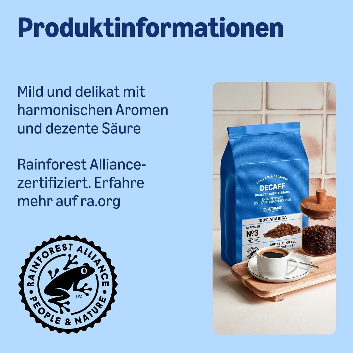 af Amazon Kaffeebohnen, entkoffeiniert, Lichte Röstung, 2 kg (2 Packungen mit 1 kg), Rainforest Alliance zertifiziert