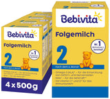2 Folgemilch (4 x 500 g), efter dem 6. Monat, med vitamin C og D, Omega-3 (DHA), altersgerecht sättigend