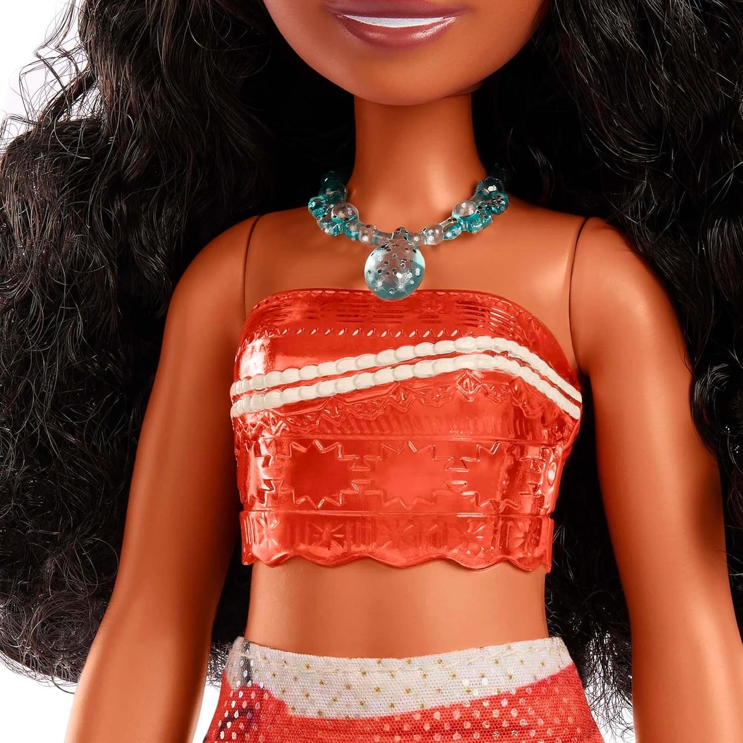Mattel DISNEY Moana - Artikuleret modedukke med glitteroutfit, aftageligt pandebånd og halskæde, til børn fra 3 år og opefter, HPG68
