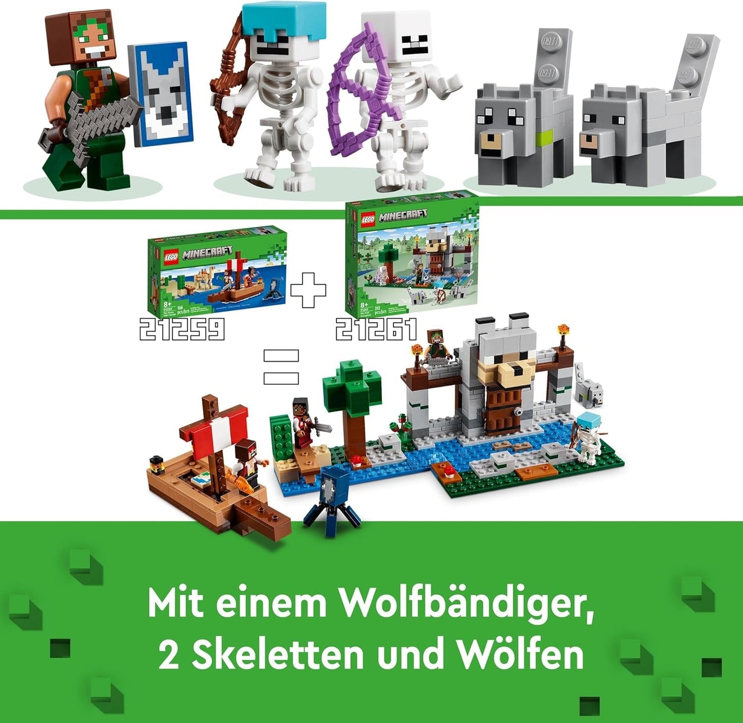 LEGO Minecraft Piratskibet Voyage Blæksprutte- og kamelpiratfigur Legetøjsskibsbygning Rollespilsgave til drenge og piger 8 år 21259 Byggesæt Besuche den LEGO-Store