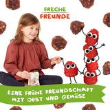 FRECHE FREUNDE Økologiske frugtgeléer, æble, hindbær og ris slikkepinde, frugtagtig sød snack til børn, glutenfri, vegansk, pakke med 20 stk (20 x 30 g)