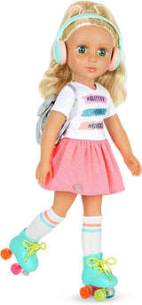Glitterpiger - Sunnie Dolls - Sunnie Articulated Doll 36cm - Blondt hår og grønne øjne - Legetøj fra 3 år og opefter