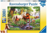 Ravensburger puslespil til børn - 12904 vilde heste ved floden - 300 stykker heste puslespil til børn 9+ i XXL-format Puslespil Naty Shop Standardtitel