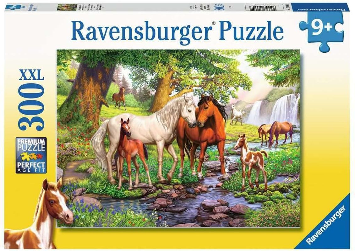 Ravensburger puslespil til børn - 12904 vilde heste ved floden - 300 stykker heste puslespil til børn 9+ i XXL-format Puslespil Naty Shop Standardtitel