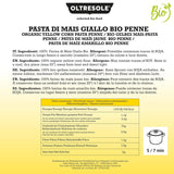Pasta di Mais Giallo Biologica Italiana Glutenfri, Formato Penne - glutenfri pasta, 100% farina di mais giallo økologisk, vegansk, confezione da 3 pacchi på 350 g