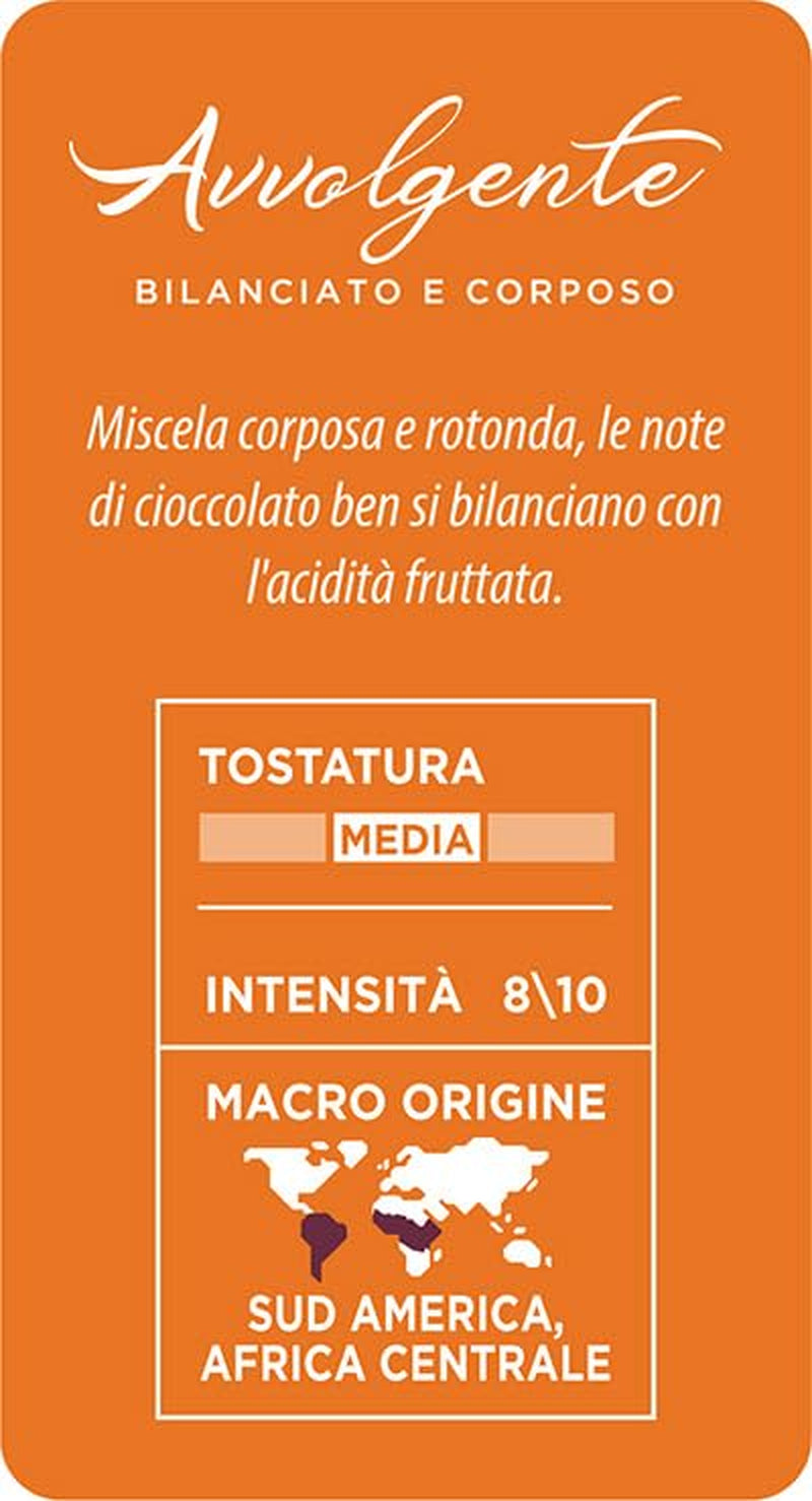 Caffè Mauro Torrefazione Kaffeekapseln Espresso Avvolgente, Intensität 8/10-144 Kapsel Kompatibel med Kaffeemaschinen der Marke Lavazza* A Modo Mio*, 144 Stück, Hergestellt in Italien