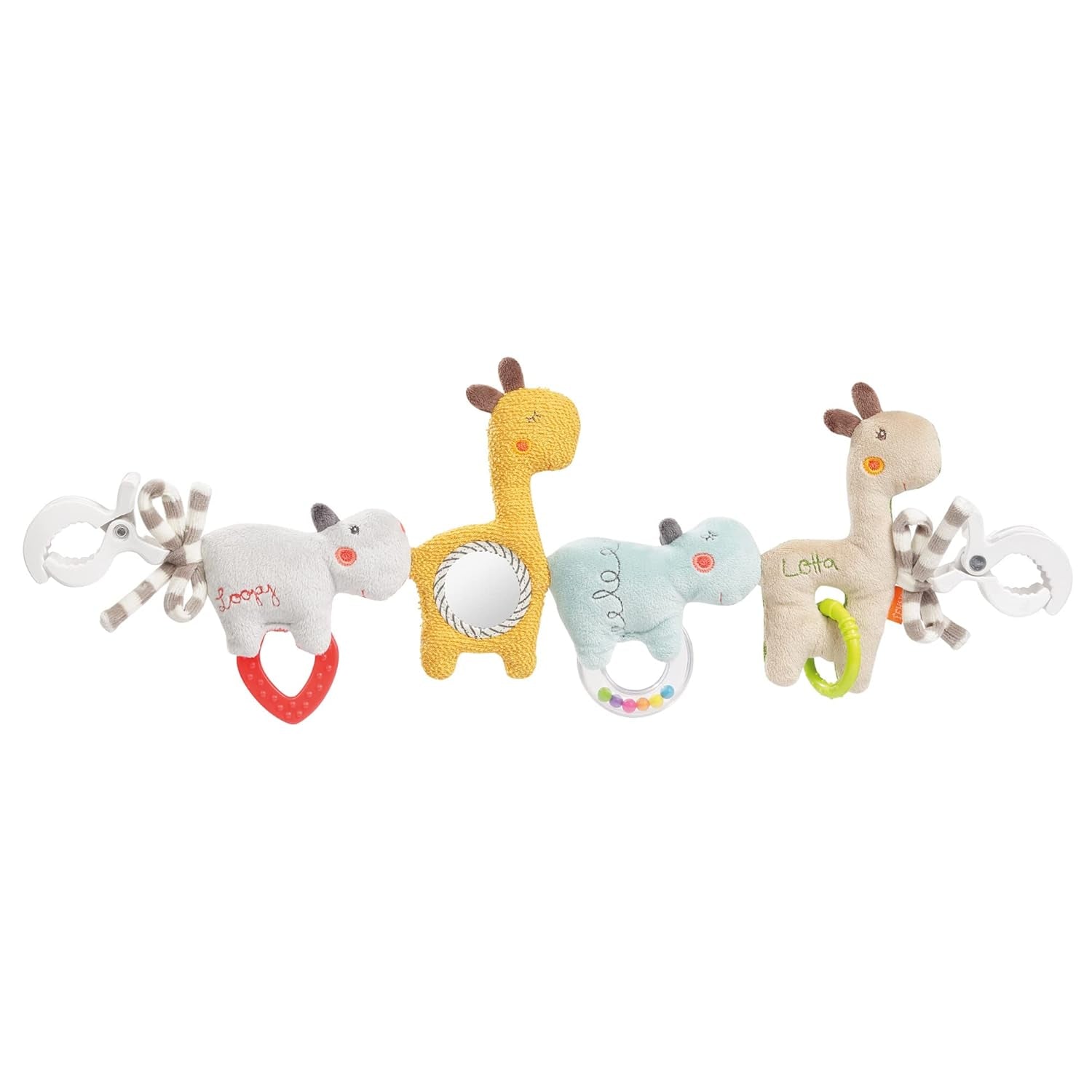 Fehn Baby Mobilkæde Panda Baby Mobil - babymobilkæde med søde figurer - fleksibelt hængende babylegetøj - barnevognslegetøj til babyer og småbørn fra 0+ måneder Babylegetøj Naty Shop Loopy Lotta