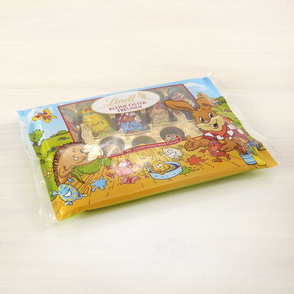 Små påskevenner med chokolade | 2 x 100 g og Chokolade Decoration Mini Æg med Alpine Milk | 2 x 180 g poser | Premium mælkechokoladeæg, muntert og farverigt pakket, i fire farver til påske