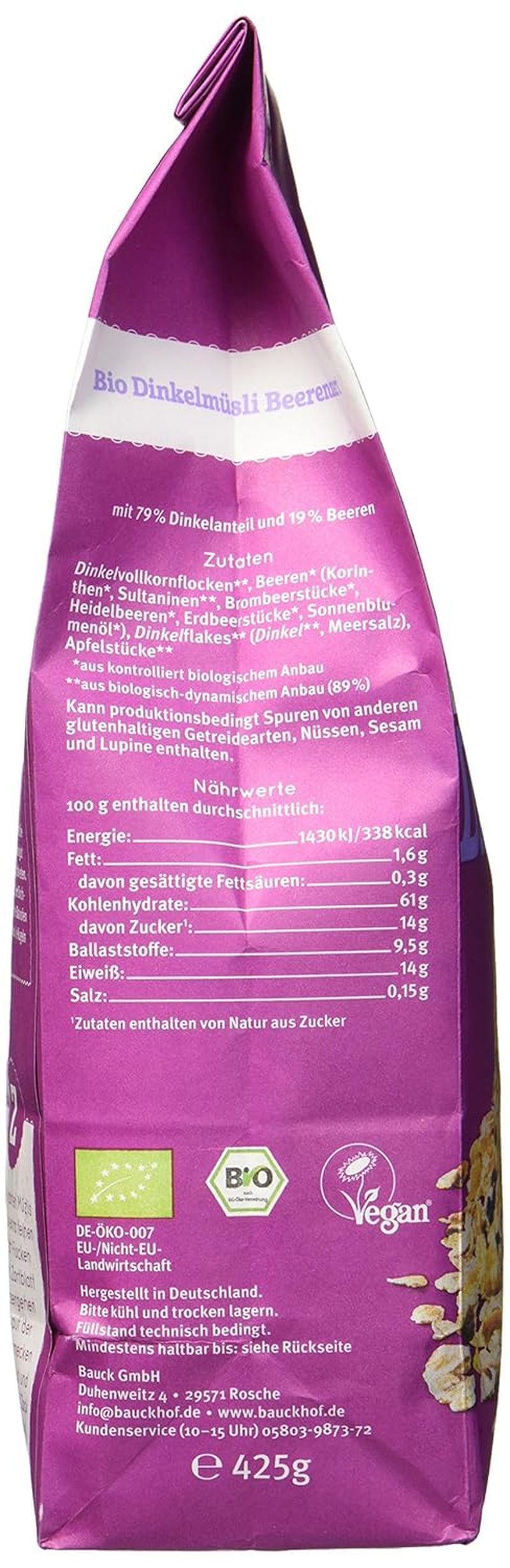 Hof speltbærsmag mysli, usødet, 425 g