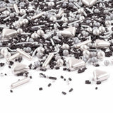 Streusel Glück Black Beauty, Mix Sprinkles Sølv - Sort, 90 gram Sprinkles Naty Shop 90 gram