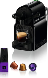 Nespresso kapsel espressomaskine De'Longhi EN 80.B Inissia, højtrykspumpe og energisparefunktion, automatisk slukning efter 9 minutter, kopvolumen til espresso og lungo, 0,7 l vandtank, sort
