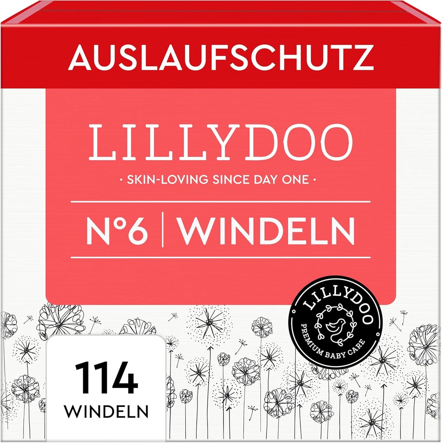LILLYDOO Babybleer Hudvenlig - Størrelse 3 (6-10 kg), 29 stykker, pålidelig lækagebeskyttelse, blød, parfumefri og lotionfri til følsom hud, dermatologisk testet