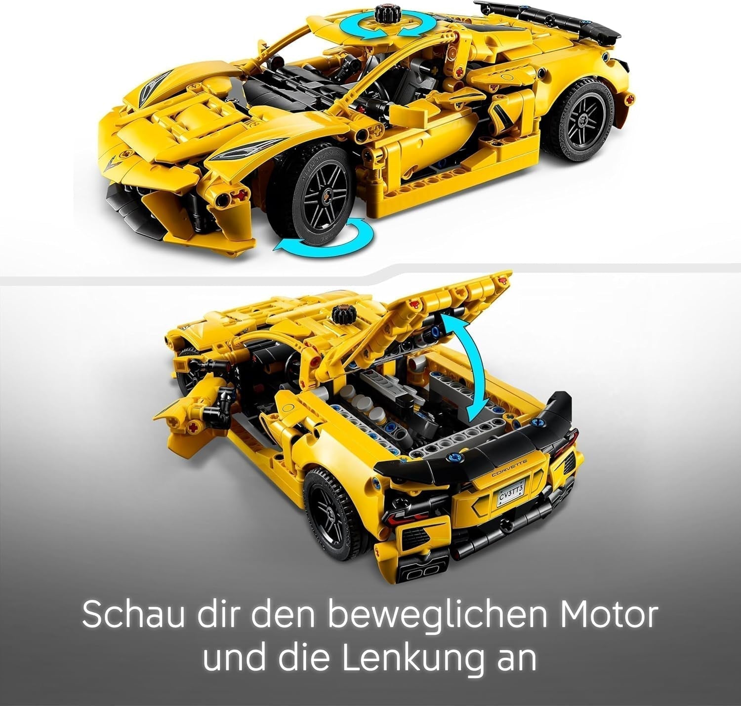 LEGO Technic Chevrolet Corvette Stingray - Samlerbyggelegetøj - Legetøjssportsvogn - Bilmodel - Gave til 9-årige drenge og piger, der elsker legetøjsbiler 42205 Byggesæt Besuche den LEGO-Store