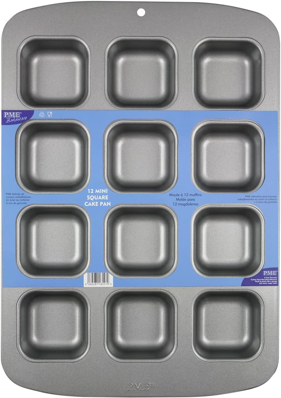 CSB106 Quadratische Antihaftbeschichtete Backform Mit 12 Minilöchern Aus Karbonstahl, Edelstahl, Sølv, 37,3 X 26,1 X 3,1 Cm Forme og bakker til bagning Naty Shop