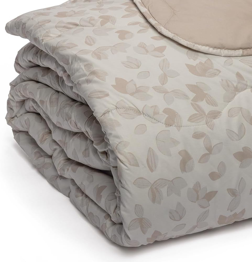 Foppapedretti sengebord & naturdyne til dobbeltseng 2P; sandblade, 100% bomuldsbetræk, Made in Italy Dyner og dyner Naty Shop