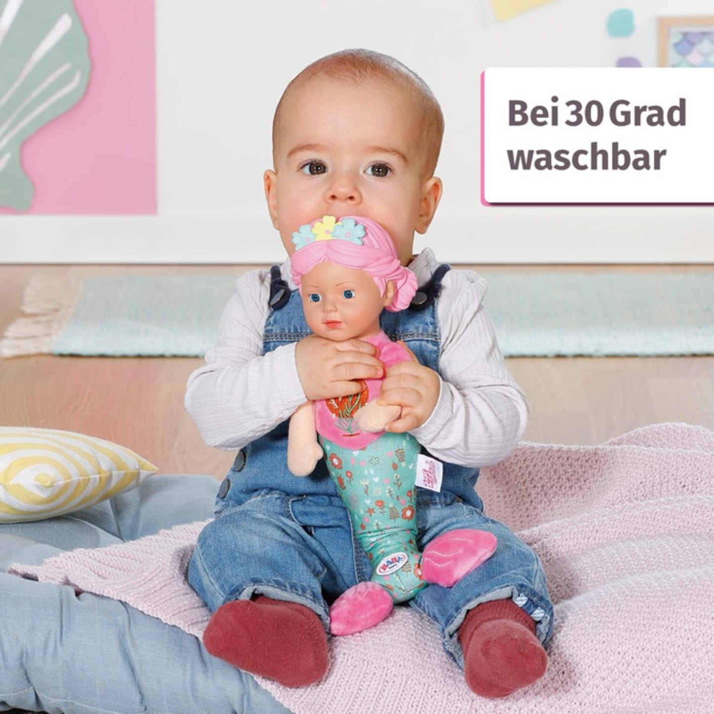 BABY born Mermaid til babyer, vaskbar blød dukke, havfruedukke med blødt vinylhoved, 33 cm høj, 832288 Zapf Creation