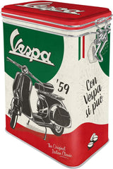 Nostalgisk kunst retro kaffeboks, 1,3 L, Vespa - italiensk klassisk - gaveidé til scooterfans, originalt licenseret produkt (OLP), Vintage Design Værkstedsdekoration, Vintage Design Værkstedsdekoration Madopbevaringsbokse Naty Shop Standardtitel