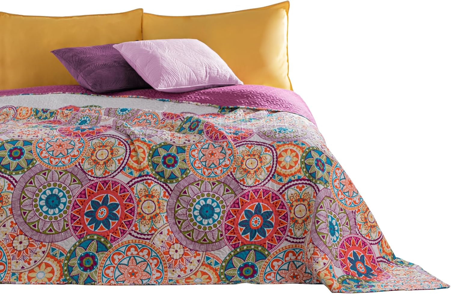 Decoking 12222 Sengetæppe 200X220 Cm Pink Lilla Hvid Farvet Antracit Sengetæppe Dobbeltsidet Farvet Pink Hvid Lilla Quilting Bibi Senge og tæpper Besuche den DecoKing-Store Lilla Hvid 200X220