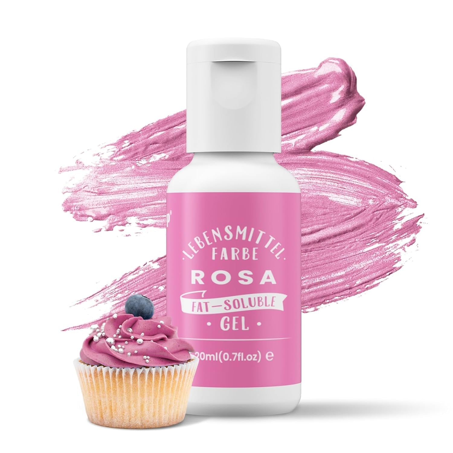 Blanding af olier, oliebaseret lyserød madfarve, højkoncentreret, til chokolade, fondant, småkager, kagebagning, macarons, gør-det-selv kagepynt, dejtoppings - 20 ml