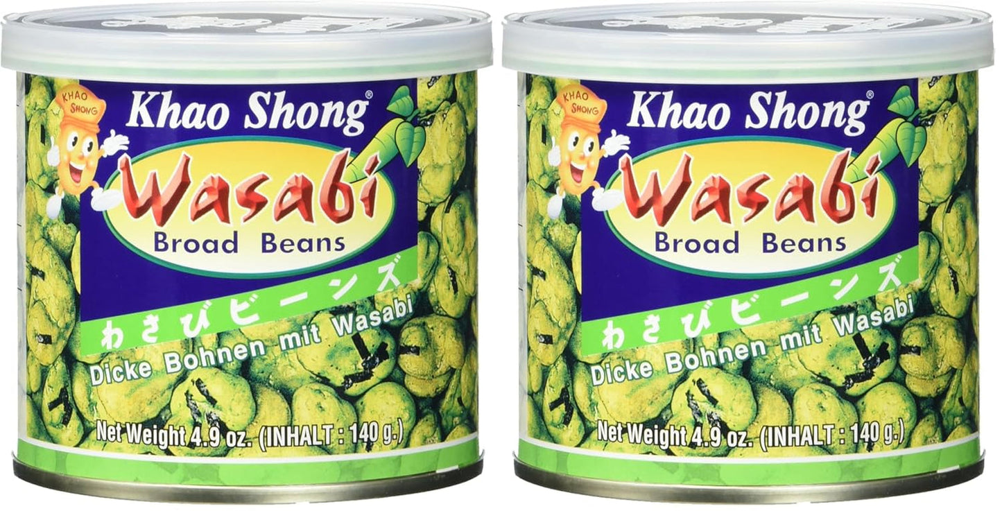 Khao Shong stegte grønne ærter med wasabi, sprøde ærter i en krydret dej, et fedtfattigt alternativ til nødder, medium krydret, 1 dåse på 140 g | 140 g (1 pakke)