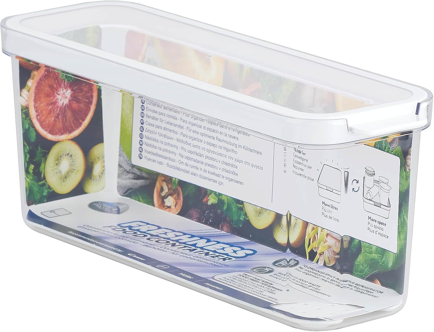 CARE + PROTECT Smart madbeholder, perfekt stabelbar, køleskabsorganisator, beskytter mad mod fugt, holder maden frisk i længere tid, 2,15 L Madopbevaringsbokse Naty Shop 2 L