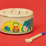 Janod - Gioia Tromme - FSC trætromme + tromme - Rollespil og tidlig musikalsk uddannelse - Akvarel - Fra 18 måneder, J07650 Bebe Toys Naty Shop