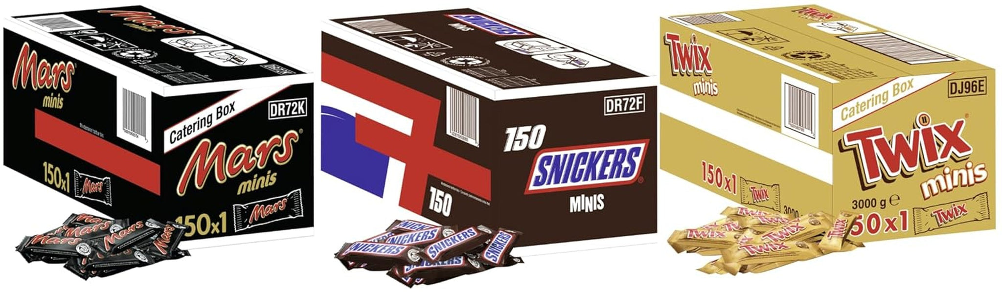 Mars Minis Chokoladebarer | Bulk pakke chokolade | Karamel | 150 x 18 g